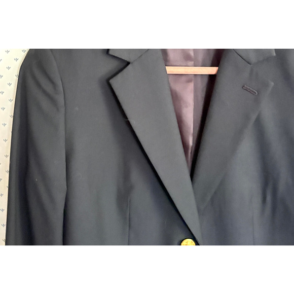Brooks Brothers Wool Two Button Blazer 8 Black Gold Jacket Academia Prep Career - Picture 5 of 7